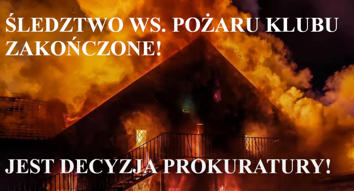 Jest decyzja prokuratury w sprawie pożaru klubu Mega Music 