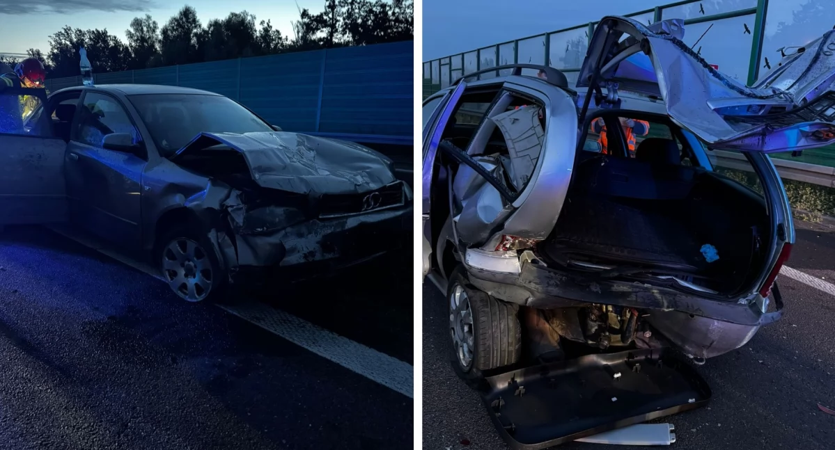 Wypadek na S17: Pijana kobieta uderzyła w skodę - W szpitalu 2 osoby
