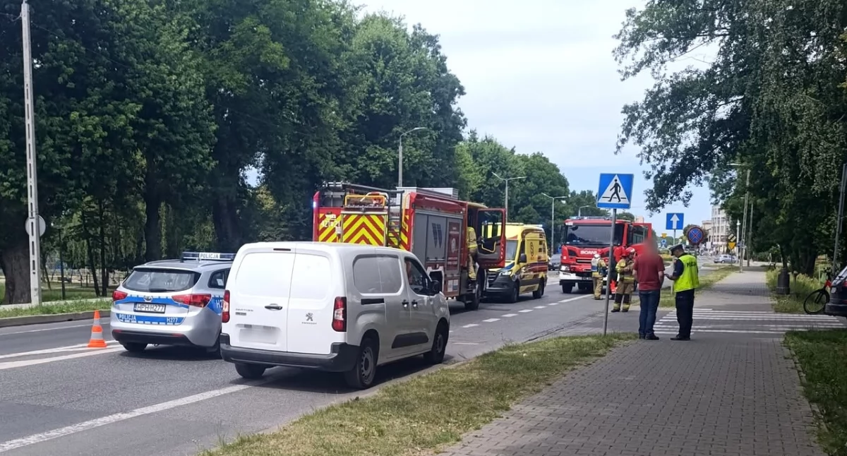 Potrącenie rowerzysty na Alei Legionów