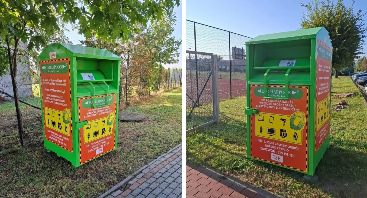 Pojemniki na zużyty sprzęt w czterech lokalizacjach