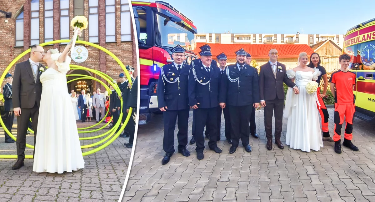 Ślub strażaka i ratowniczki medycznej - Życzenia dla Kamila i Karoliny!