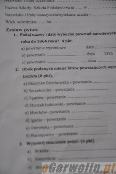 Zmagali się z konkursem historycznym