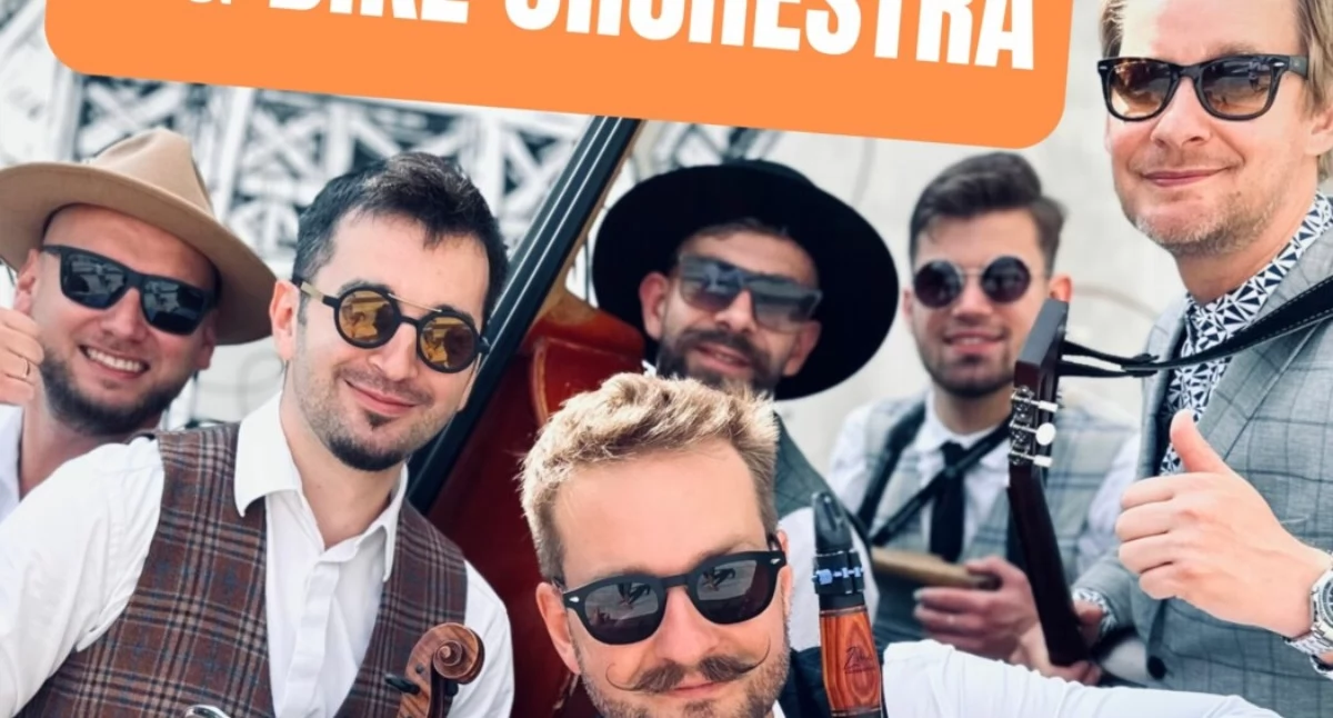 Sześciu muzyków, jeden ogromny rower! Niezwykłe widowisko w Garwolinie