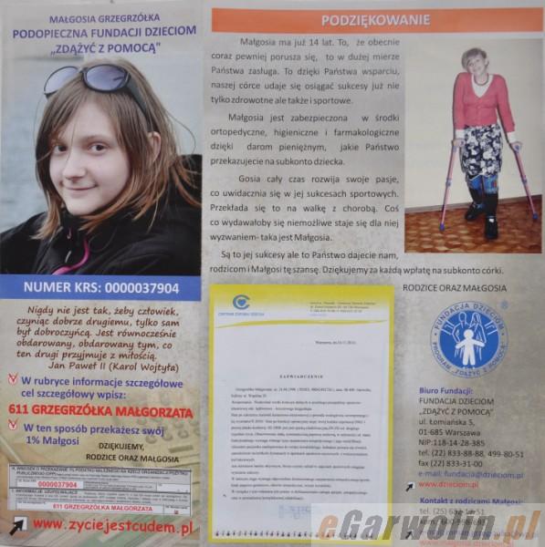 Przekaż 1% dla Małgosi