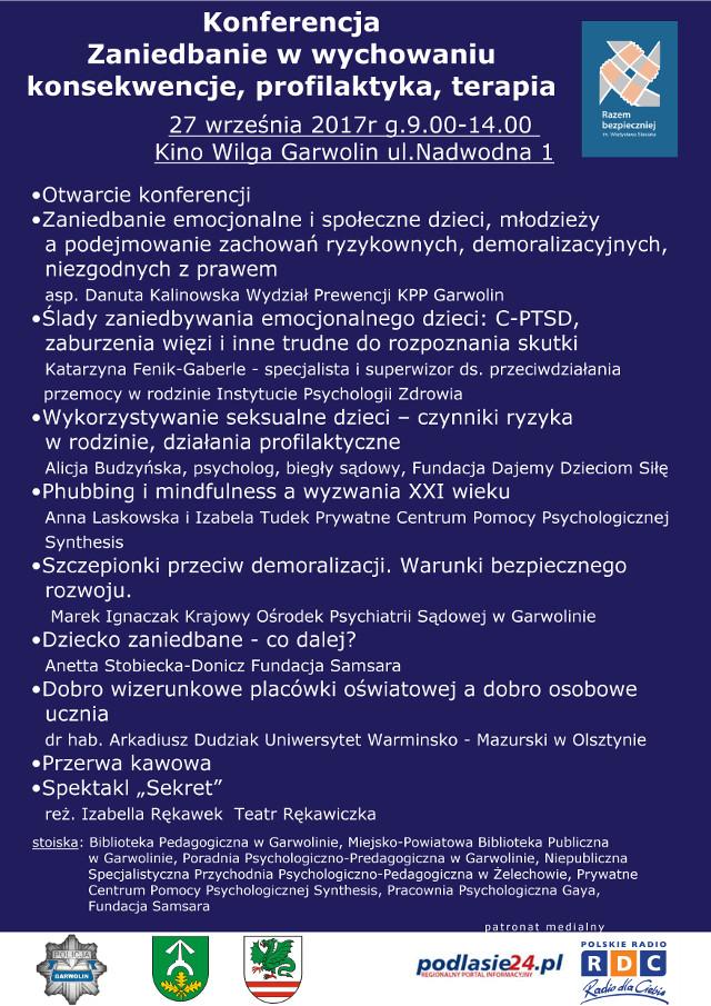 O zaniedbaniu emocjonalnym dzieci i nie tylko – Konferencja w Garwolinie