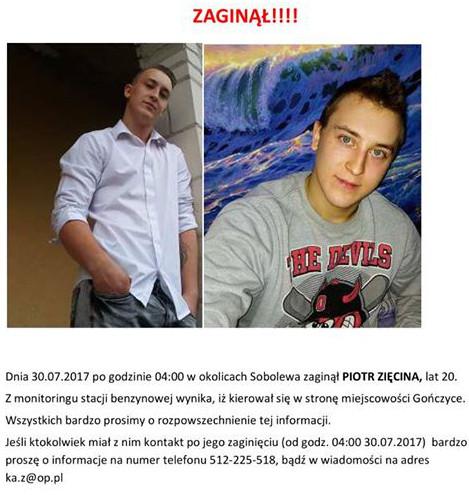 Zaginął Piotr Zięcina