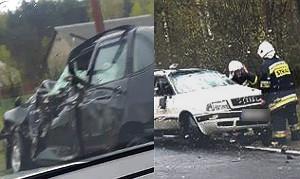 Gm Borowie: Wypadek, dachowanie i ciężarówka w rowie