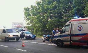 Wypadek w Lipówkach: zderzenie motocykla z busem