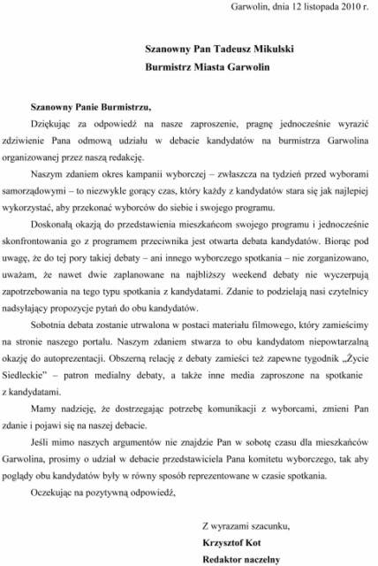 Debata odbędzie się zgodnie z planem