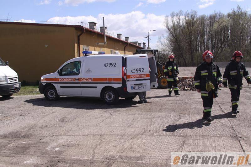 Uszkodzone przyłącze gazowe na Al. Legionów