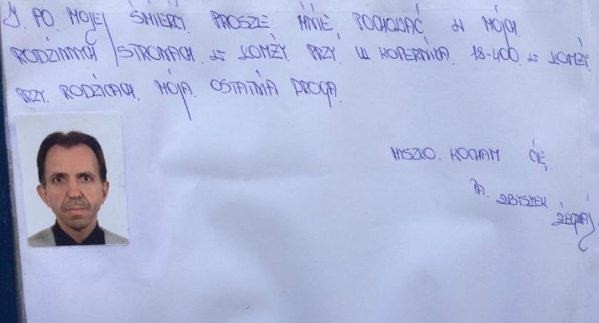 Napisał, że chce się zabić! Widzieliście tego mężczyznę? Powiadomcie policję!