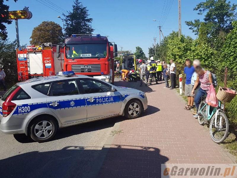 Wypadek w Pilawie: zderzenie motocykla z osobówką