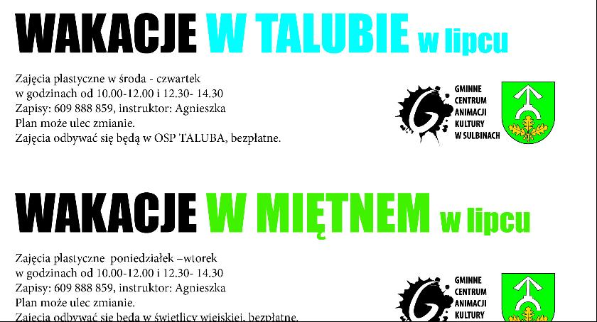 Atrakcje wakacyjne w Gminnym Centrum Animacji Kultury