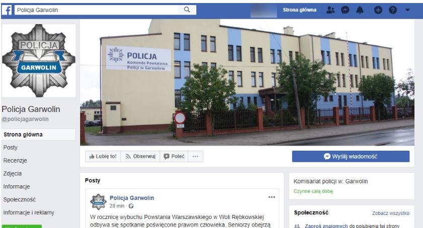 Policja Garwolin na Facebooku - to kolejny fake?