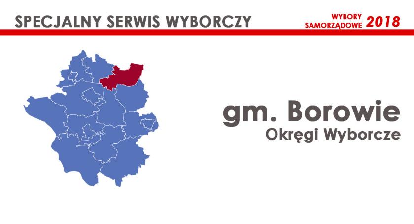 Gm. Borowie: Okręgi wyborcze - wybory samorządowe 2018