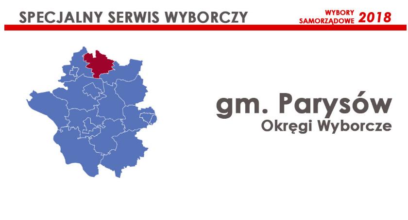 Gm. Parysów: Okręgi wyborcze - wybory samorządowe 2018