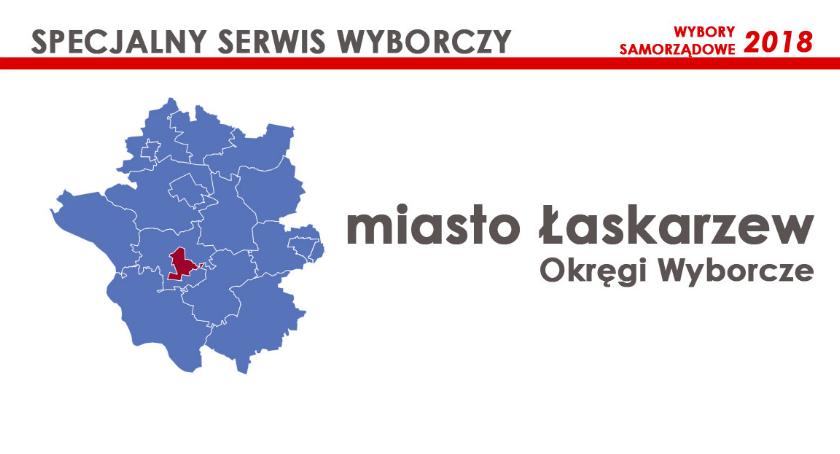 Miasto Łaskarzew: Okręgi wyborcze - wybory samorządowe 2018