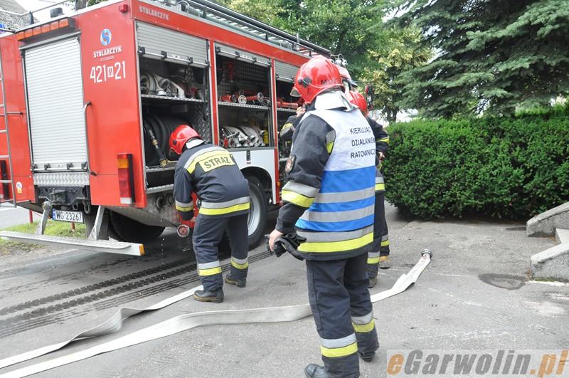Pożar w WKU i ewakuacja osób z budynku
