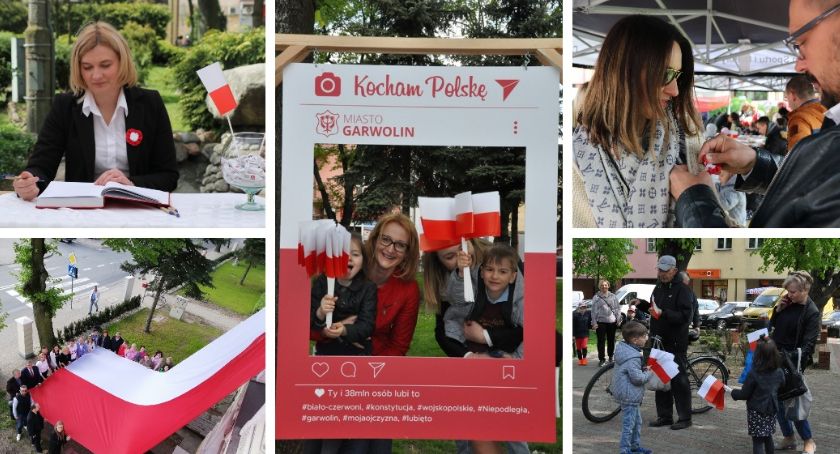 Biało czerwony Garwolin. Święto flagi na skwerze w centrum