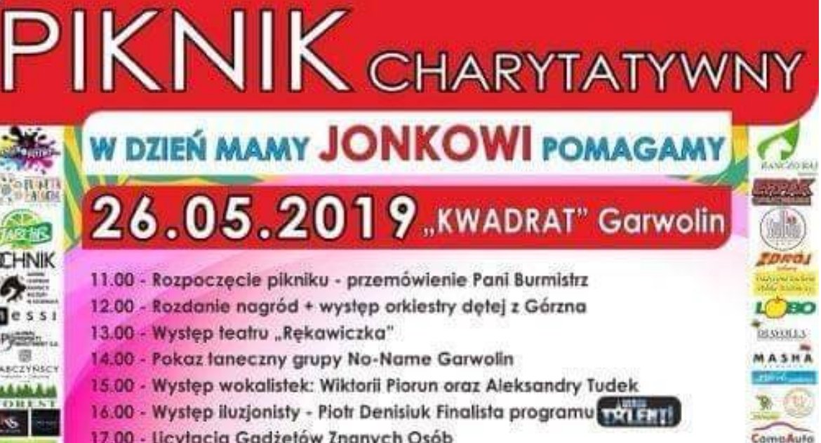 W Dzień Mamy Jonkowi pomagamy – program festynu 