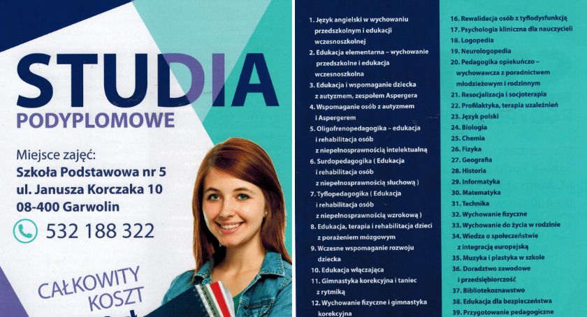 Studia podyplomowe w Garwolinie – Wybierz spośród 41 specjalności