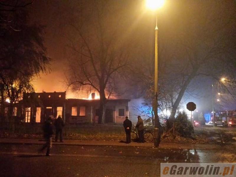 Pożar dawnego GOK-u w Trąbkach