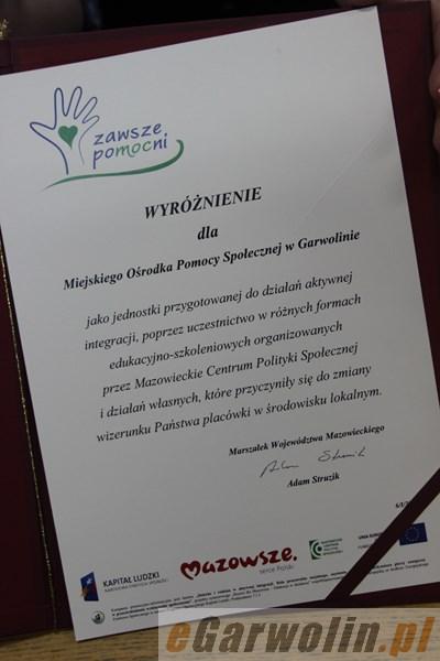 MOPS w Garwolinie wyróżniony