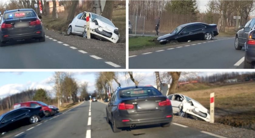 Kolizja samochodów przy komisie
