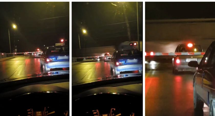 Wjechał między rogatki – Pociąg przejechał przed maską samochodu – Video
