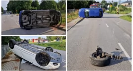 Siła uderzenia była ogromna! Audi na boku, seat dachował