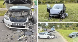 Czołowe zderzenie samochodów - Nieletnia pasażerka w…