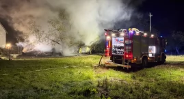 Nocna walka z ogniem, paliła się stodoła. Duże siły …