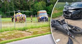 Motocyklista na crossie zderzył się czołowo z autem &hellip;