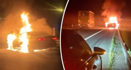 Pijany kierowca porzucił płonące BMW na S17 i ucieka&hellip;
