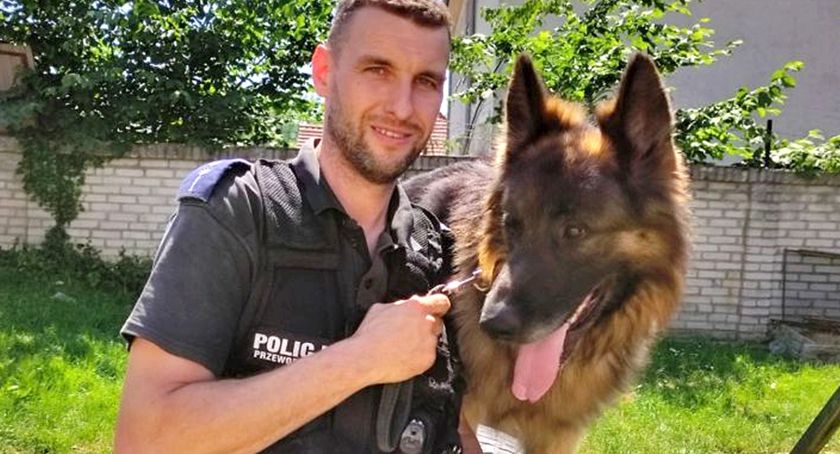 Pies policyjny Jawol od 7 lat służy w bytowskiej policji 