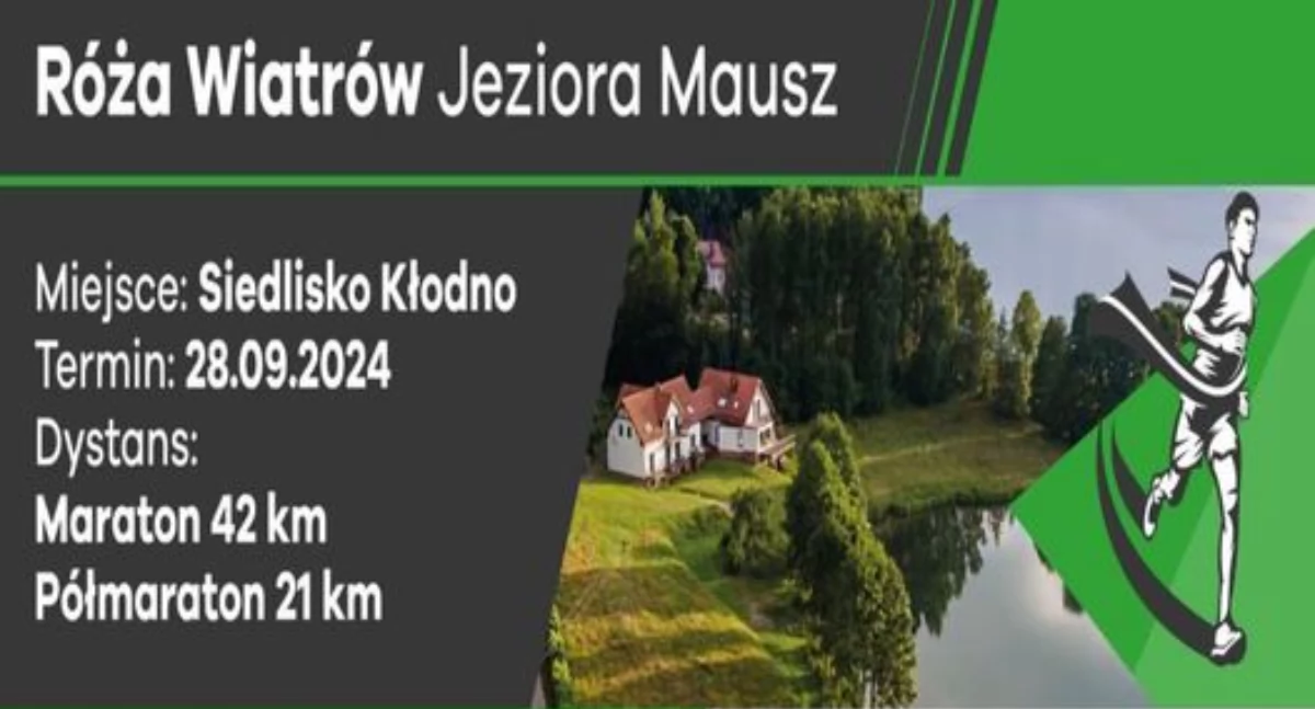 Róża Wiatrów skierowana na jezioro Mausz