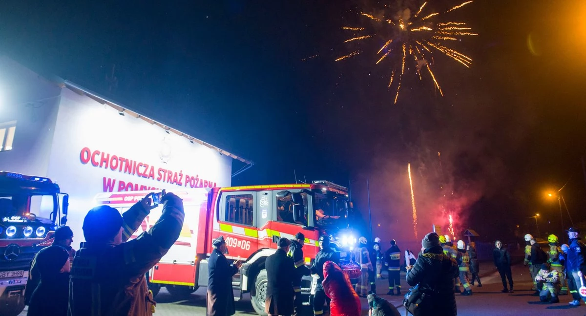 Triumfalny wjazd strażaków do Pomyska Wielkiego