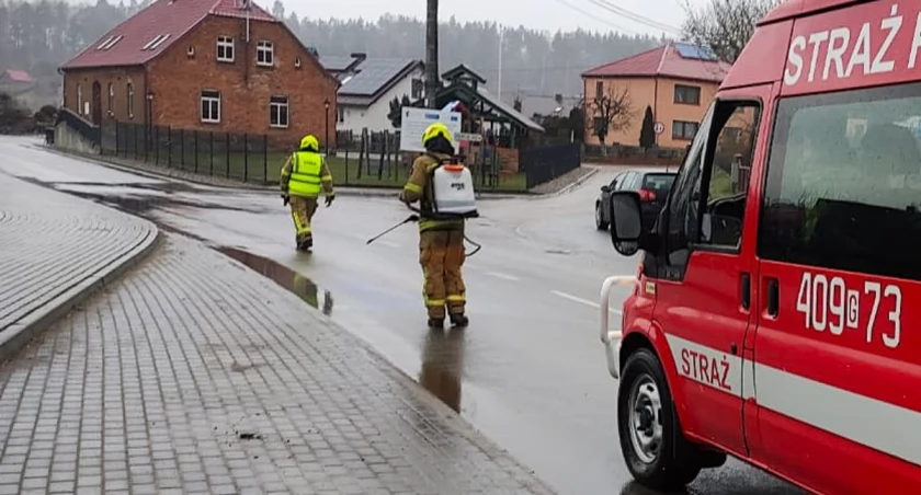 Usuwali plamę ropopochodną na drodze powiatowej