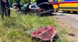 Wypadek między Kramarzynami a Głodowem. W Płotowie gaszono łąkę