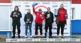 Pascal Polatyński i Sławomir Kożykowski na podium DTS Drift Tournament Series