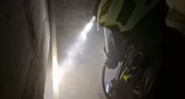 Pożar piwnicy. Zauważyli go policjanci