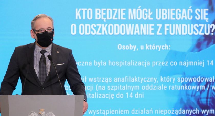 Niedzielski: wstrząs anafilaktyczny jedną z postaw do odszkodowania po przyjęciu szczepionki COVID-19