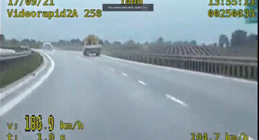Pędził obwodnica 186 km/h