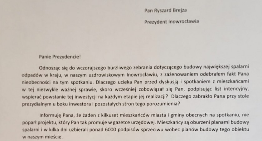 Stachowiak i Urząd Miasta listy piszą