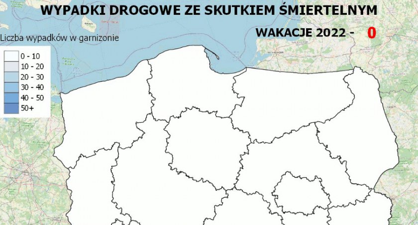 Policyjna mapa wypadków drogowych ze skutkiem śmiertelnym – Wakacje 2022