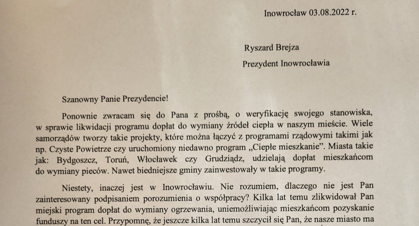 Stachowiak pyta prezydenta Inowrocławia