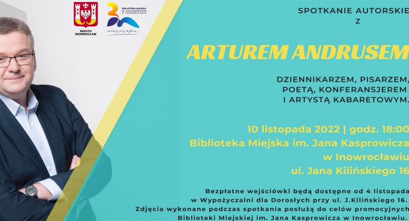 Artur Andrus na spotkaniu w bibliotece