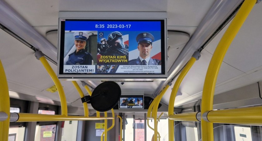 W autobusie miejskim także dowiesz się jak wstąpić do służby w policji