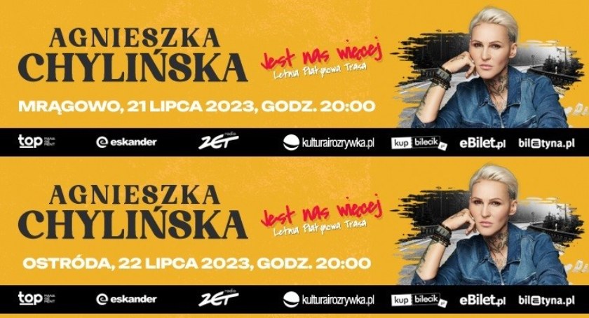 Trasa koncertowa Agnieszki Chylińskiej „Jest nas więcej” - koncerty w Olsztynie, Ostródzie i Mrągowie