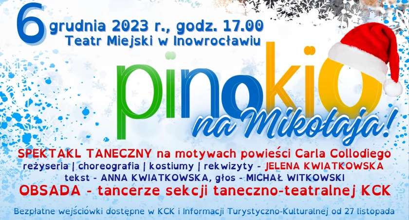 Zapraszamy na spektakl taneczny PINOKIO na MIKOŁAJA